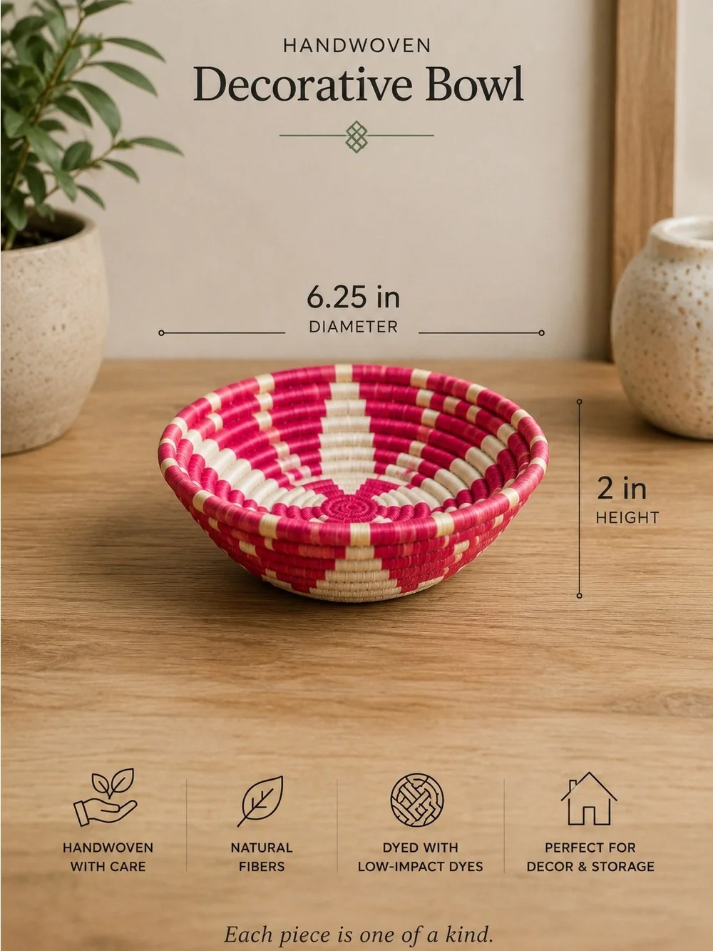 Handwoven Kazi Decorative Bowl – 6.25”